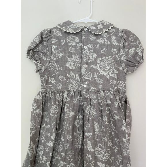 Edgehill Collection Gray White 100% Cotton Preppy Smocked Dress 6X Girls EUC - Picture 6 of 7